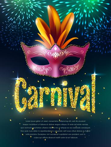 Carnaval maskerade achtergrond Poster vector