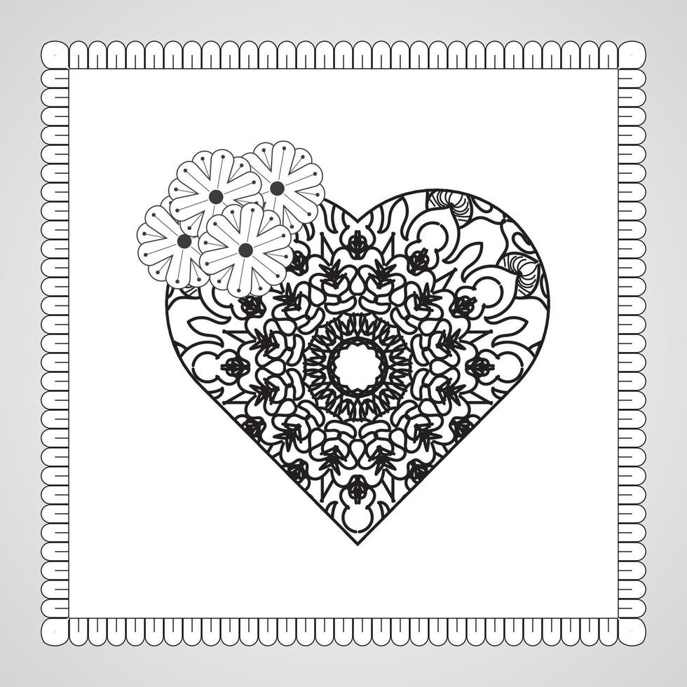 hand getekend hart met mandala. decoratie in etnische oosterse doodle sieraad. vector