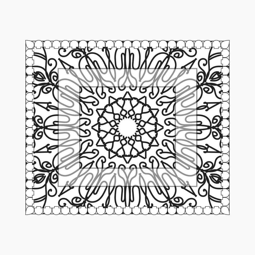 hand getekende frame met mandala. decoratie in etnisch oosterse doodle of vector