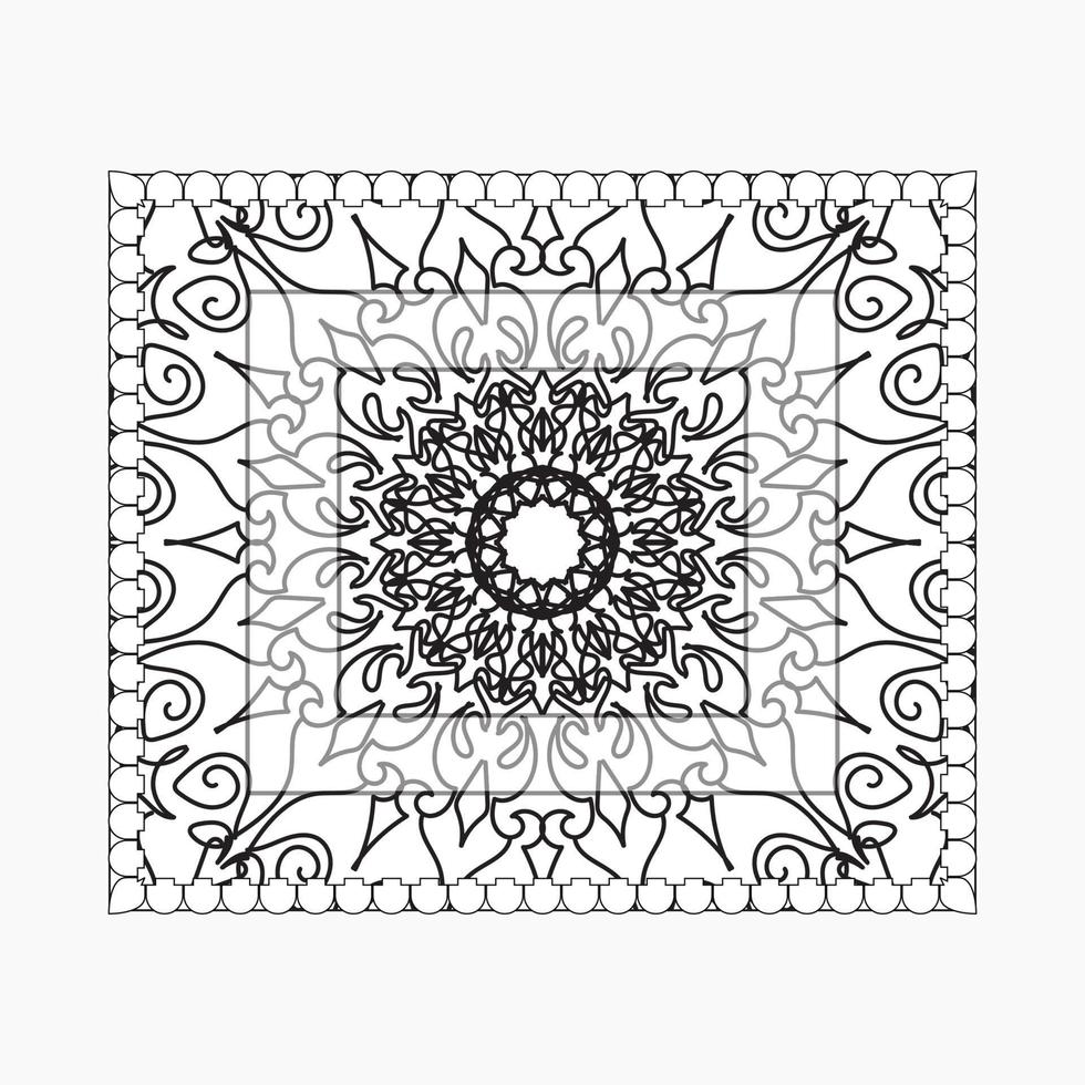 hand getekende frame met mandala. decoratie in etnisch oosterse doodle of vector