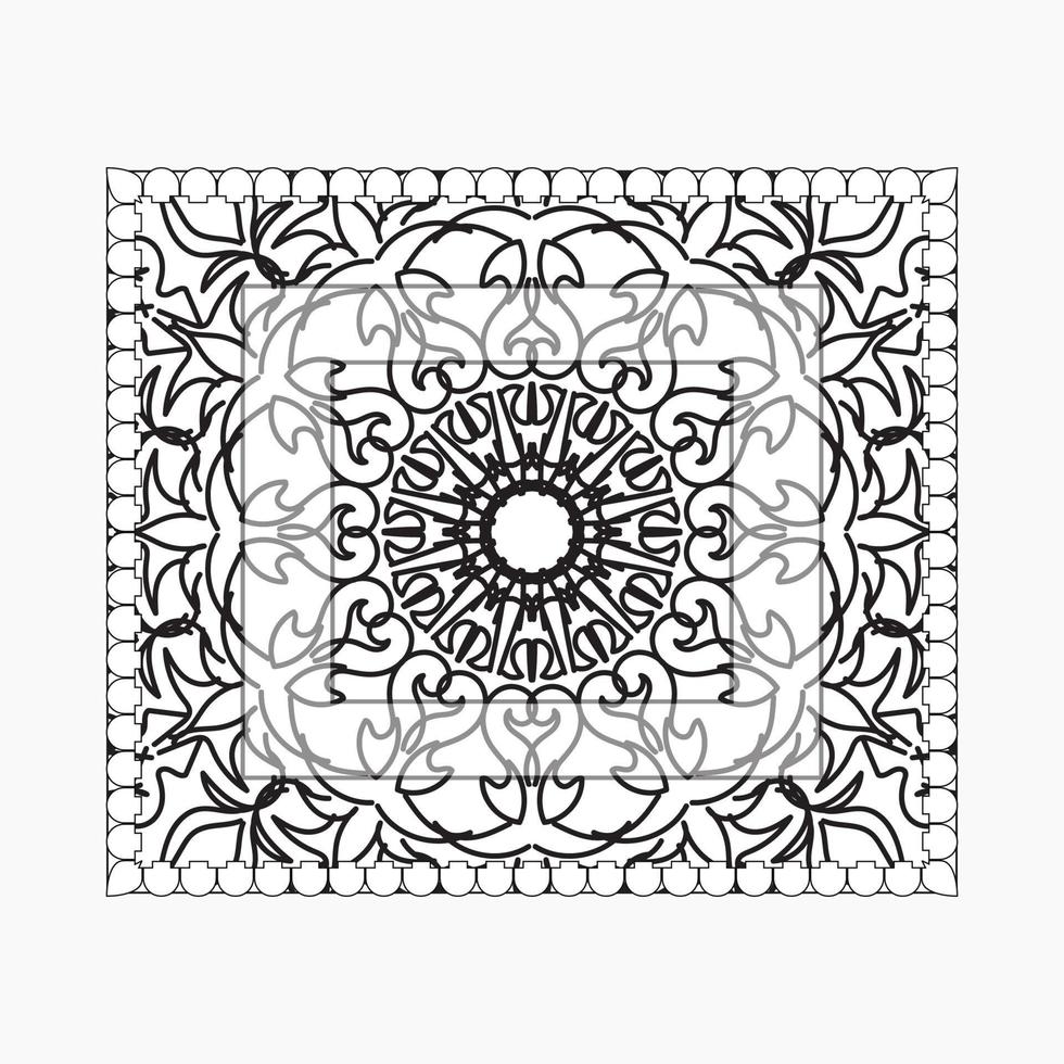 hand getekende frame met mandala. decoratie in etnisch oosterse doodle of vector