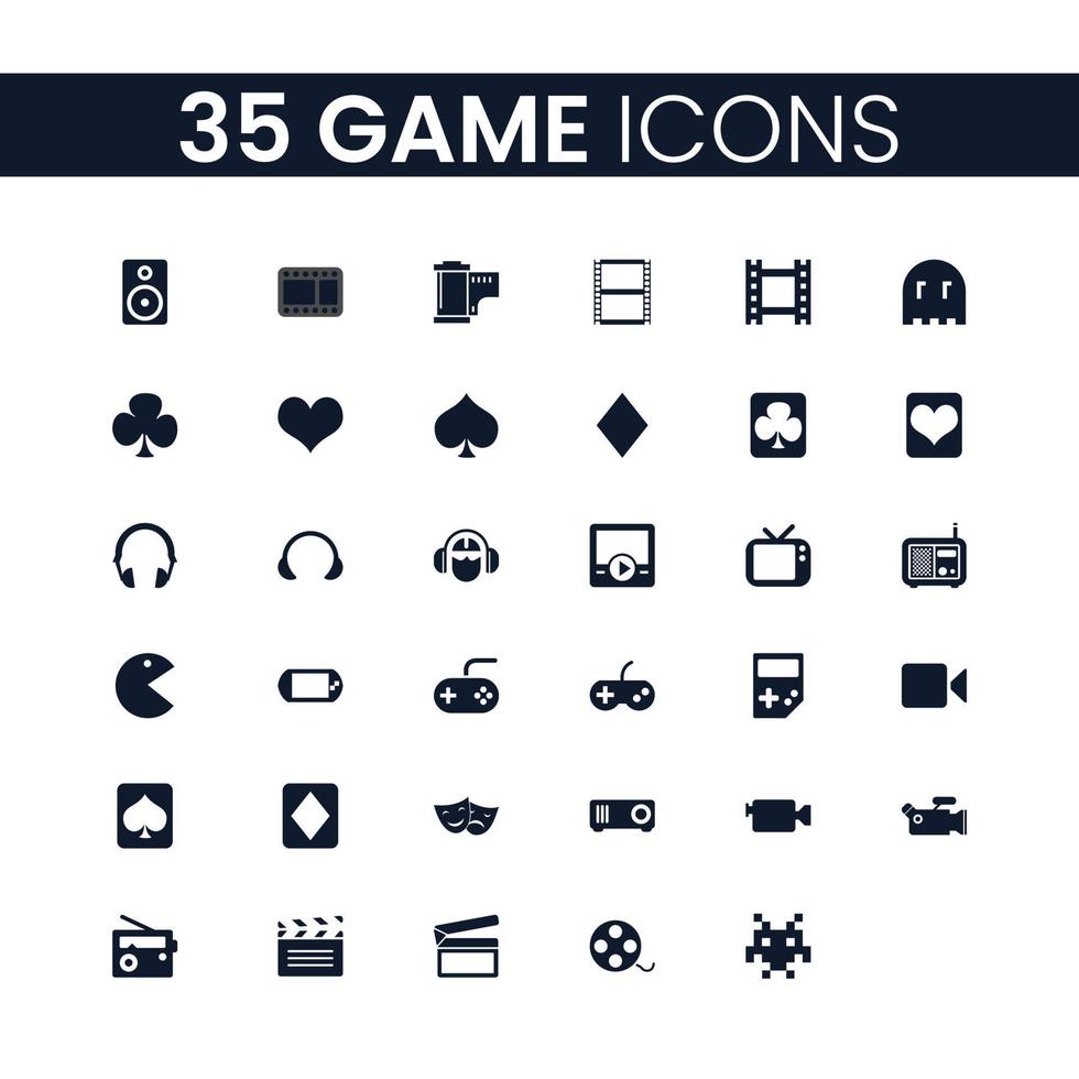 35 spelpictogrammen ingesteld. spelpictogrammen pakket. verzameling iconen. bewerkbare vectorslag vector