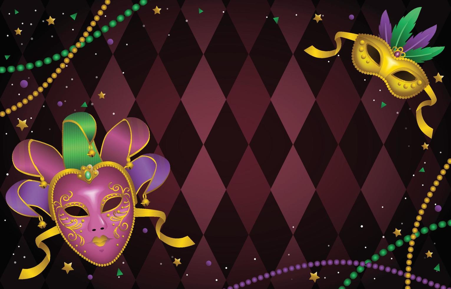 masker mardi gras achtergrond vector