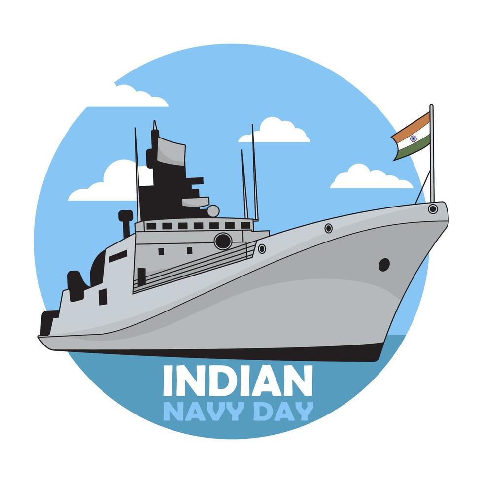 indische marine dag poster, spandoek. Indiase nationale viering vector