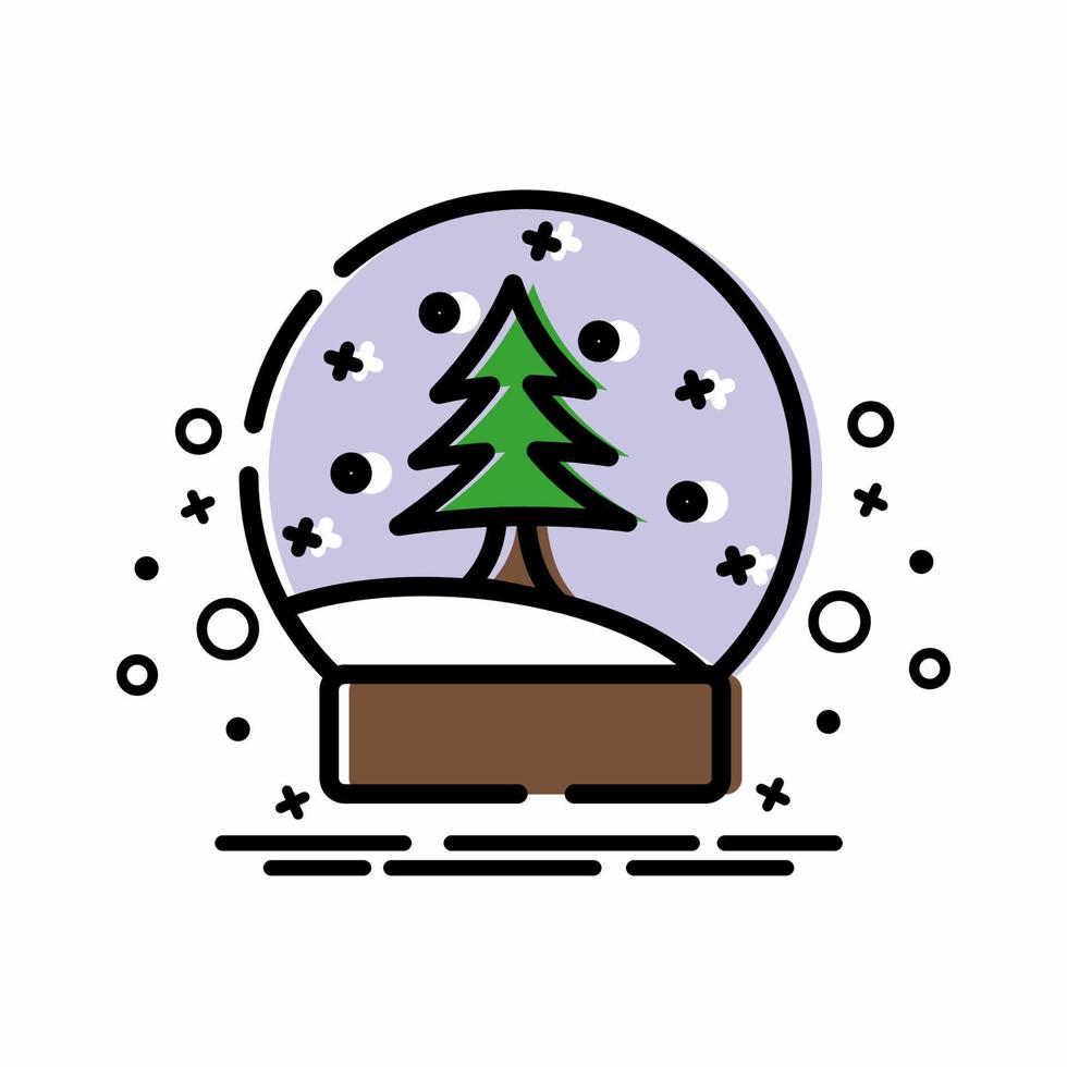 sneeuwbol pictogram kleurrijke stijl vector