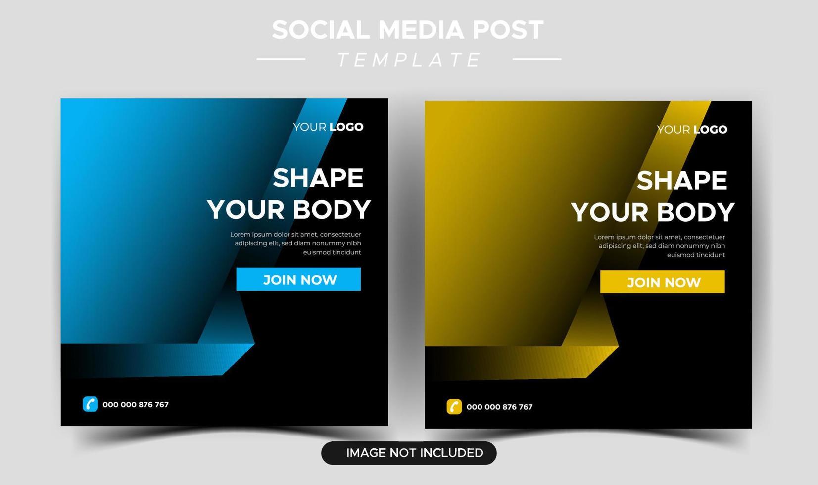 platte verzameling sociale media-berichten over gezondheid en fitness vector