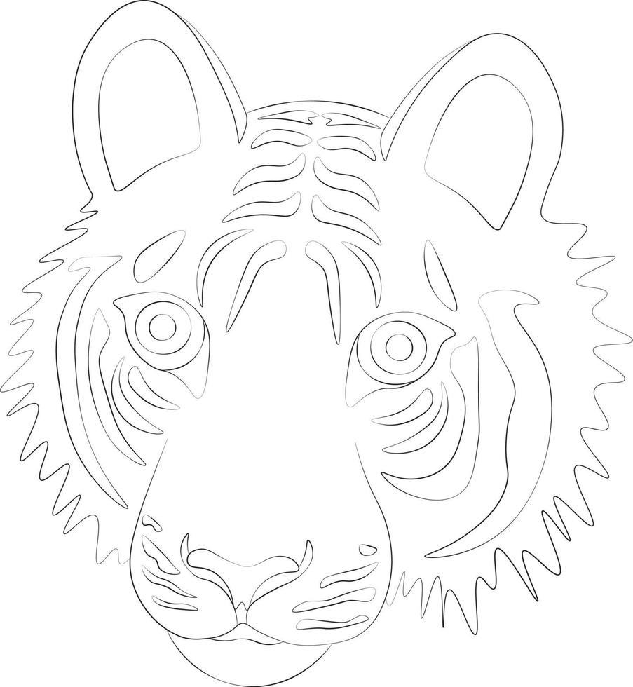 tijger contour silhouet patroon vectorillustratie vector