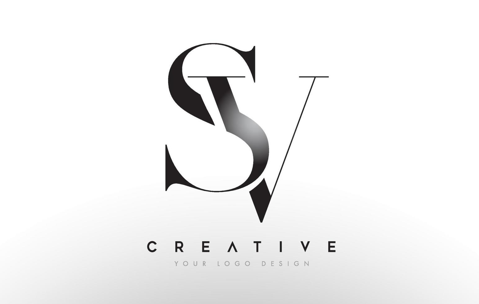 sv sv brief ontwerp logo logo pictogram concept met serif-lettertype en klassieke elegante stijl look vector