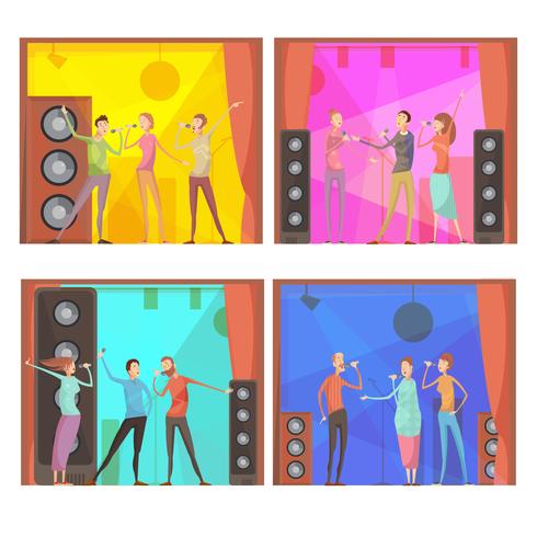 Karaoke partij compositie set vector