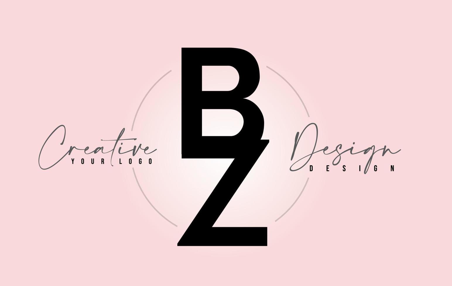 bz letter ontwerp pictogram logo met letters één op elkaar vector. vector