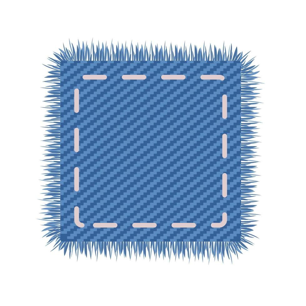 vierkant patchwork op een jeanscanvas. lichtblauwe denim geometrische vorm te koop label. vector