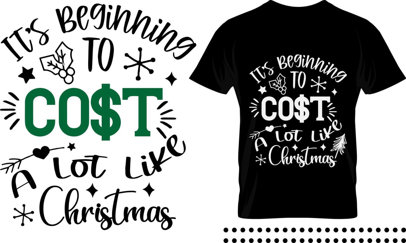 grappige kerst gezegde typografie print design. het begint veel te kosten, zoals een kerst vectorcitaat vector