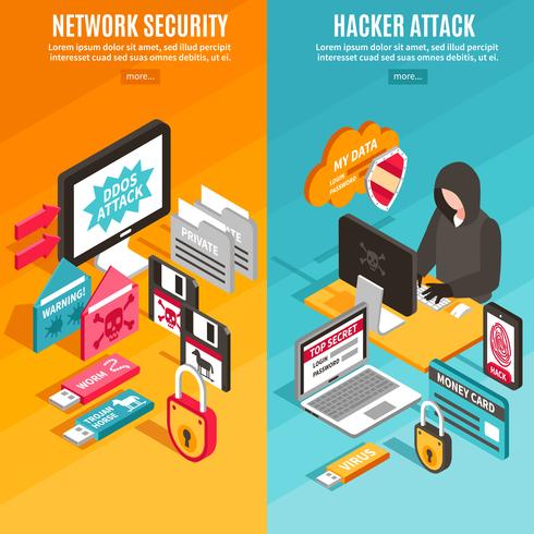 internet hacker banners vector