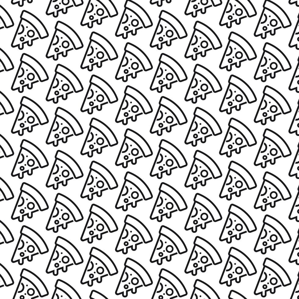 naadloze pizza slice lijn kunst patroon achtergrond vector