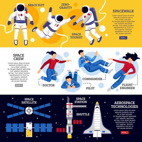 Astronauten horizontale banners vector