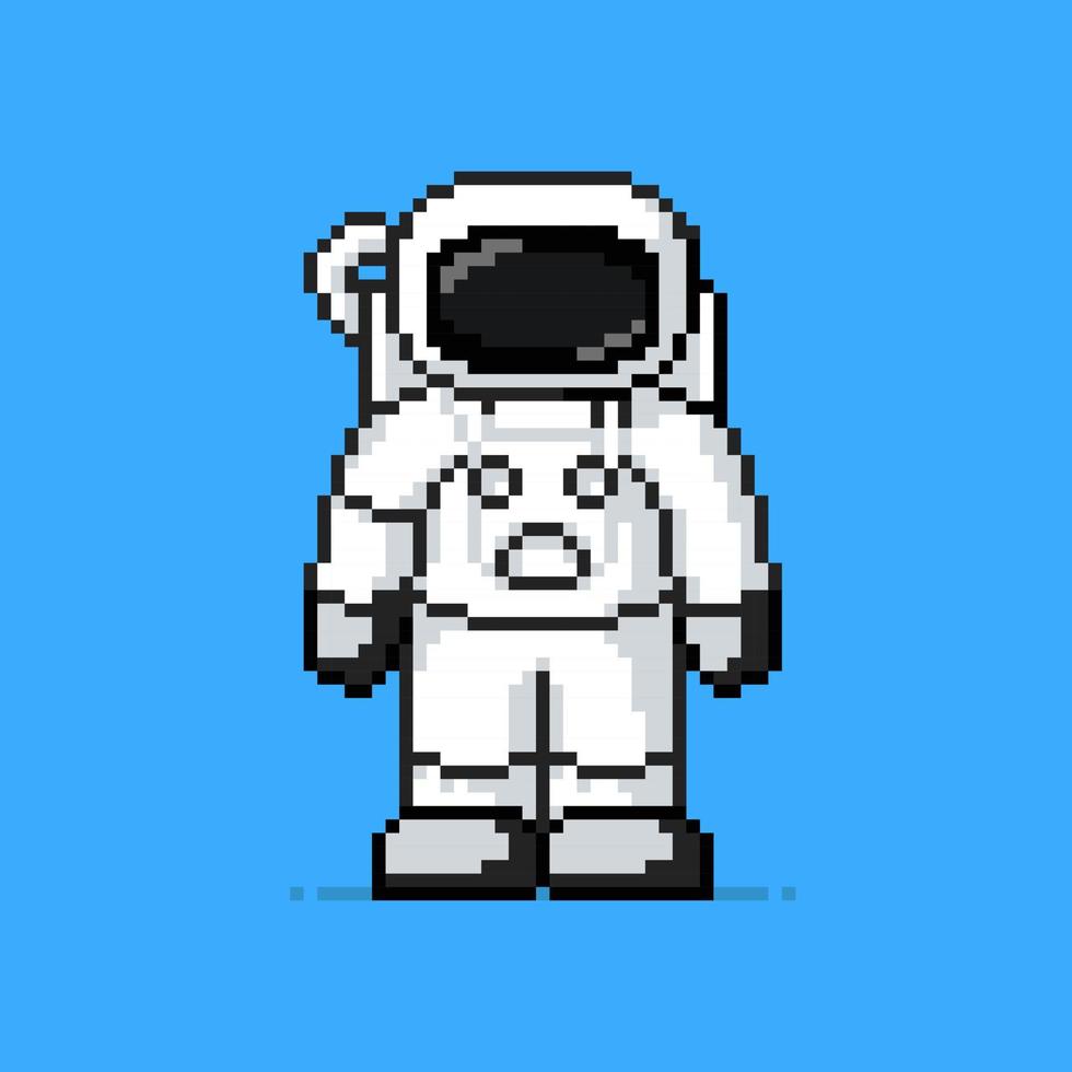 astronaut in pixelart-stijl vector