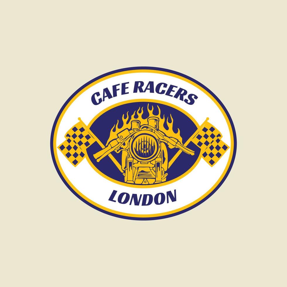 café racers race motorfiets vintage logo badge illustratie vector