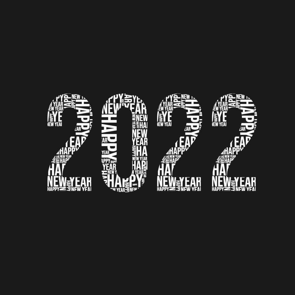 2022 gelukkig nieuwjaar typografie concept vector