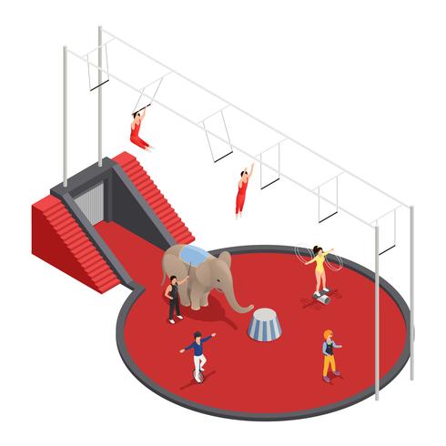 Circus Manege isometrische samenstelling vector