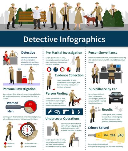 Spion Flat Infographics vector