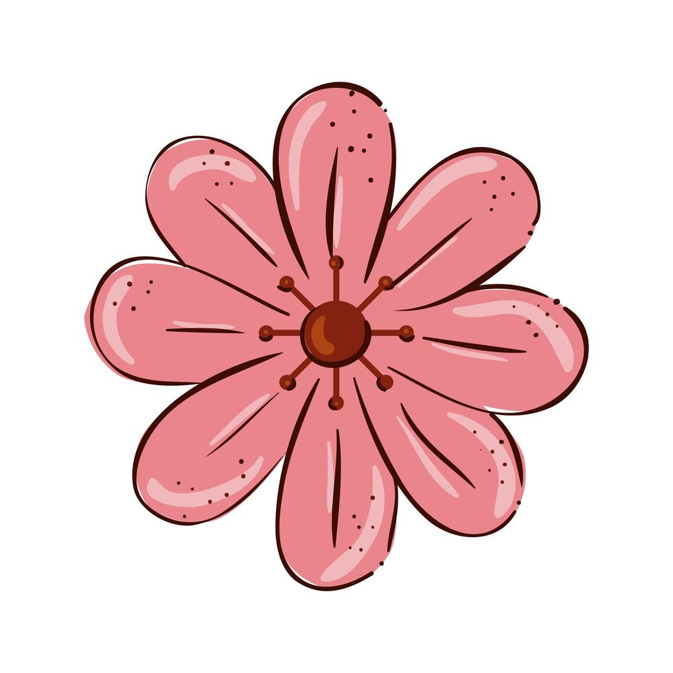 schattig bloem roze kleur geïsoleerd pictogram vector