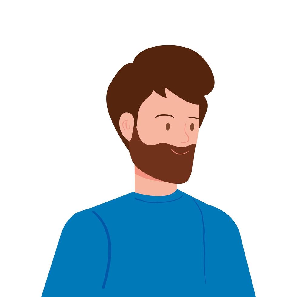 jonge man avatar karakter pictogram vector