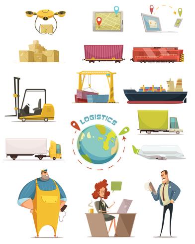 Logistiek Icons Set vector