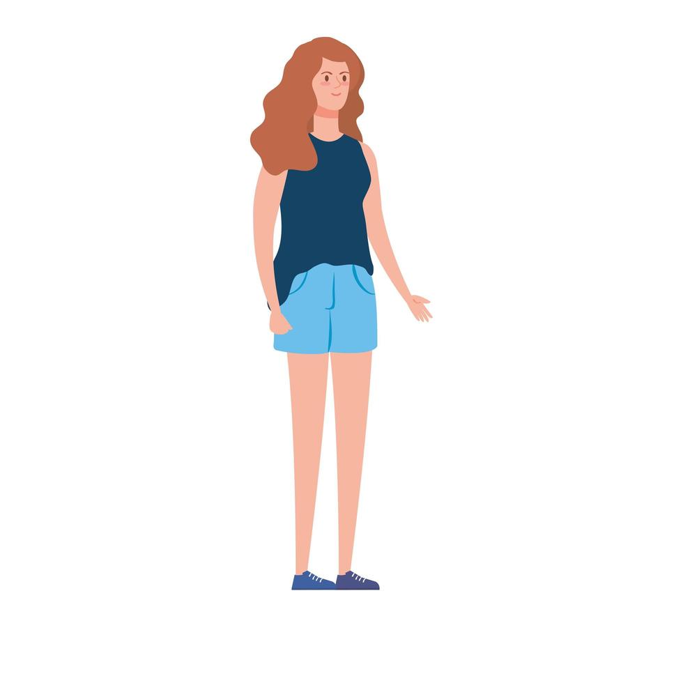 mooie vrouw avatar karakter pictogram vector