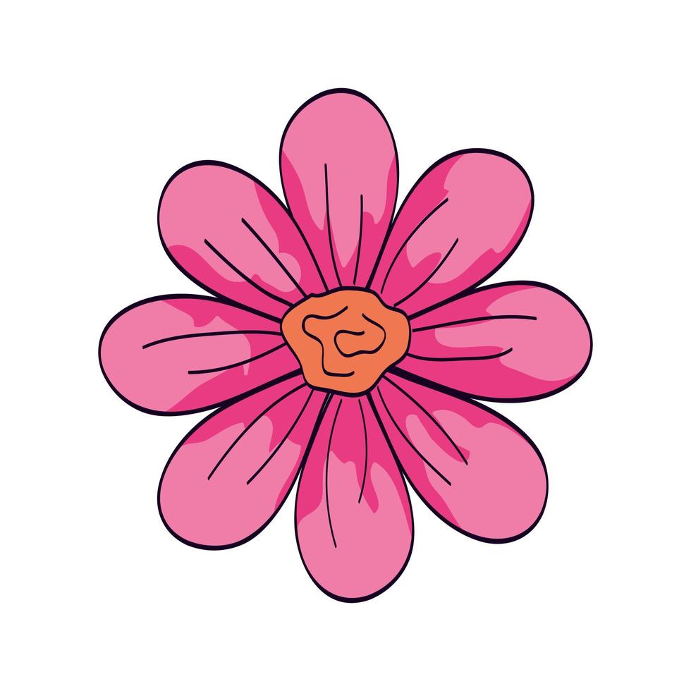 schattig bloem roze kleur geïsoleerd pictogram vector