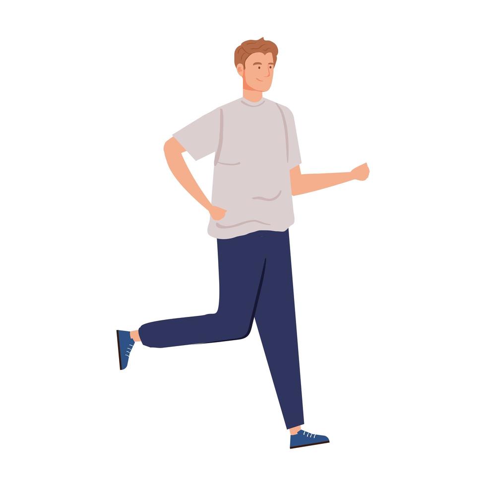 jonge man lopen avatar karakter vector