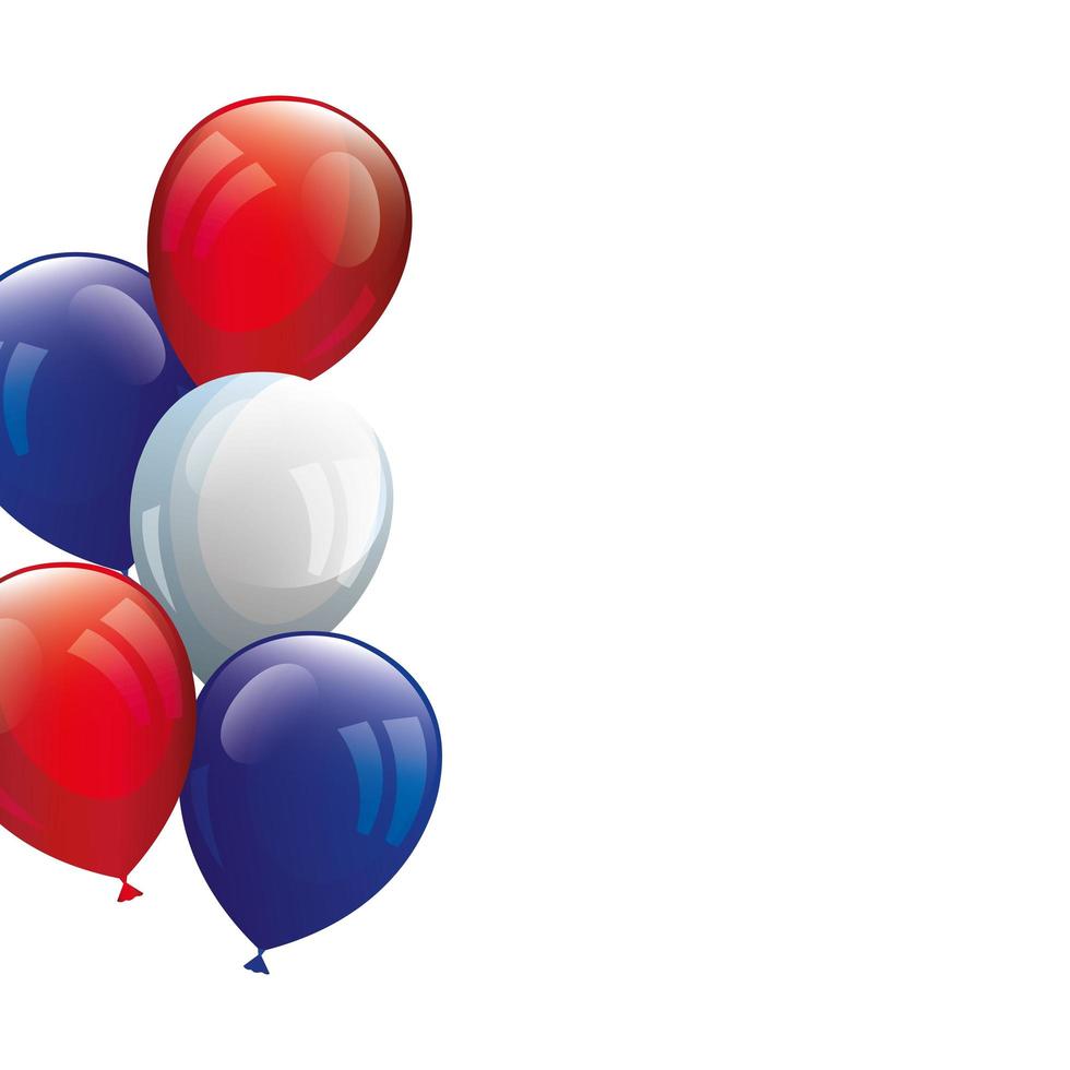 ballonnen helium wit met rood en blauw vector