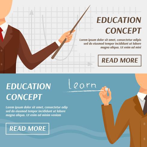 Onderwijs Concept horizontale banners vector