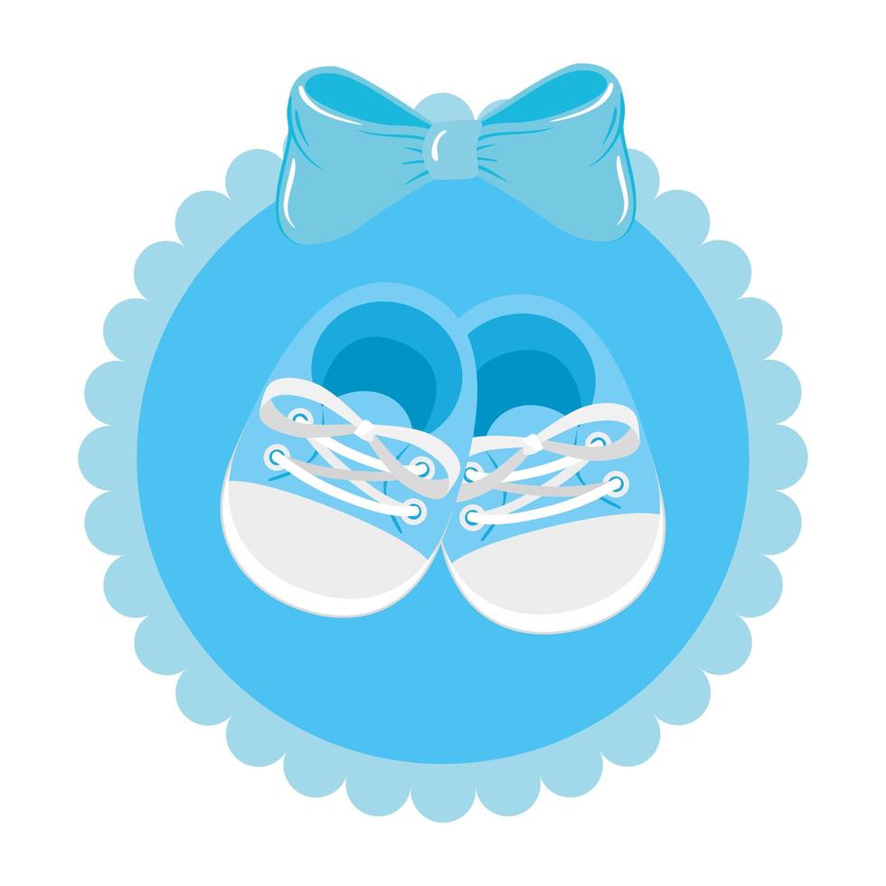 schattige schoenen baby in kant frame geïsoleerd pictogram vector