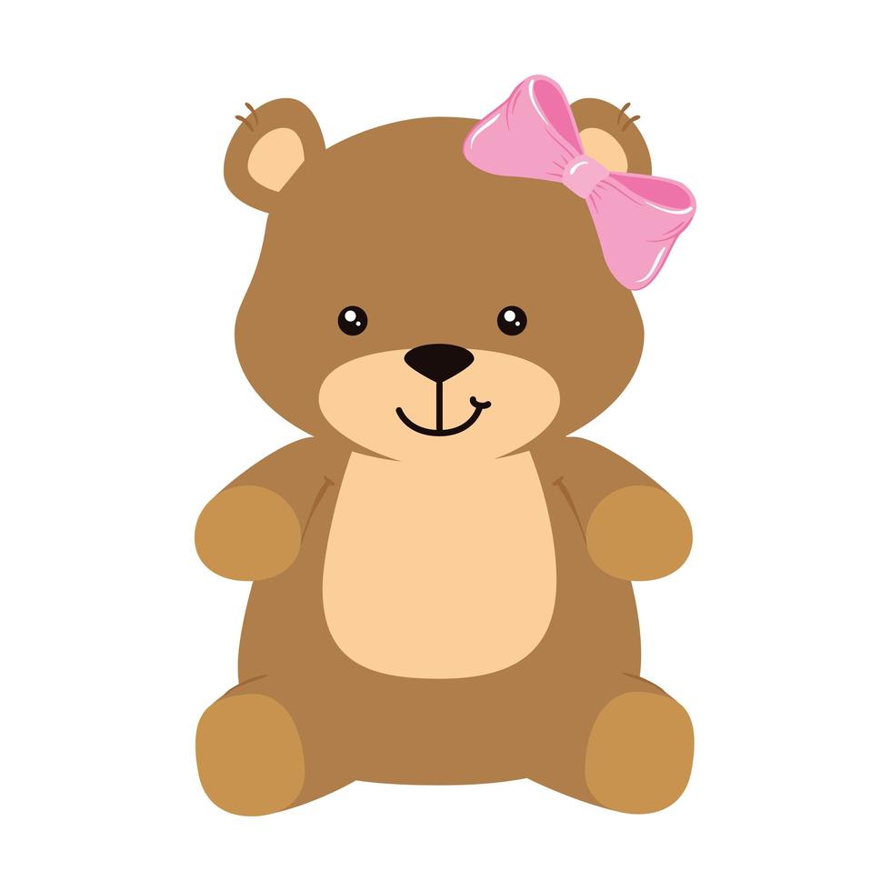 schattige teddybeer vrouwelijke geïsoleerde icon vector