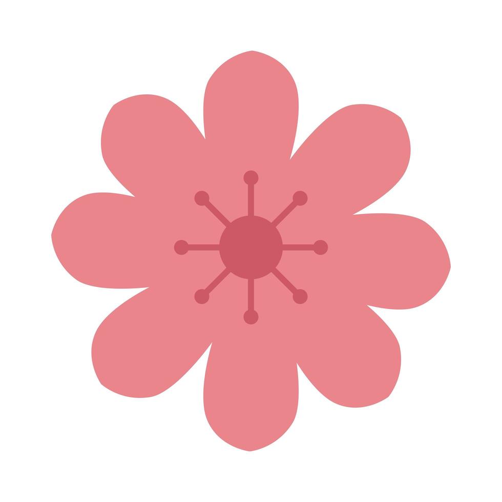 schattig bloem roze kleur geïsoleerd pictogram vector