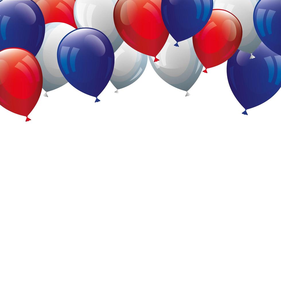 ballonnen helium wit met rood en blauw vector