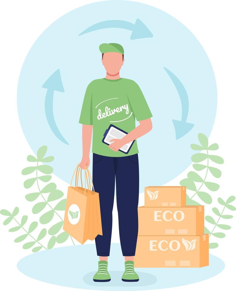 ecologische bezorgservice plat concept vectorillustratie vector