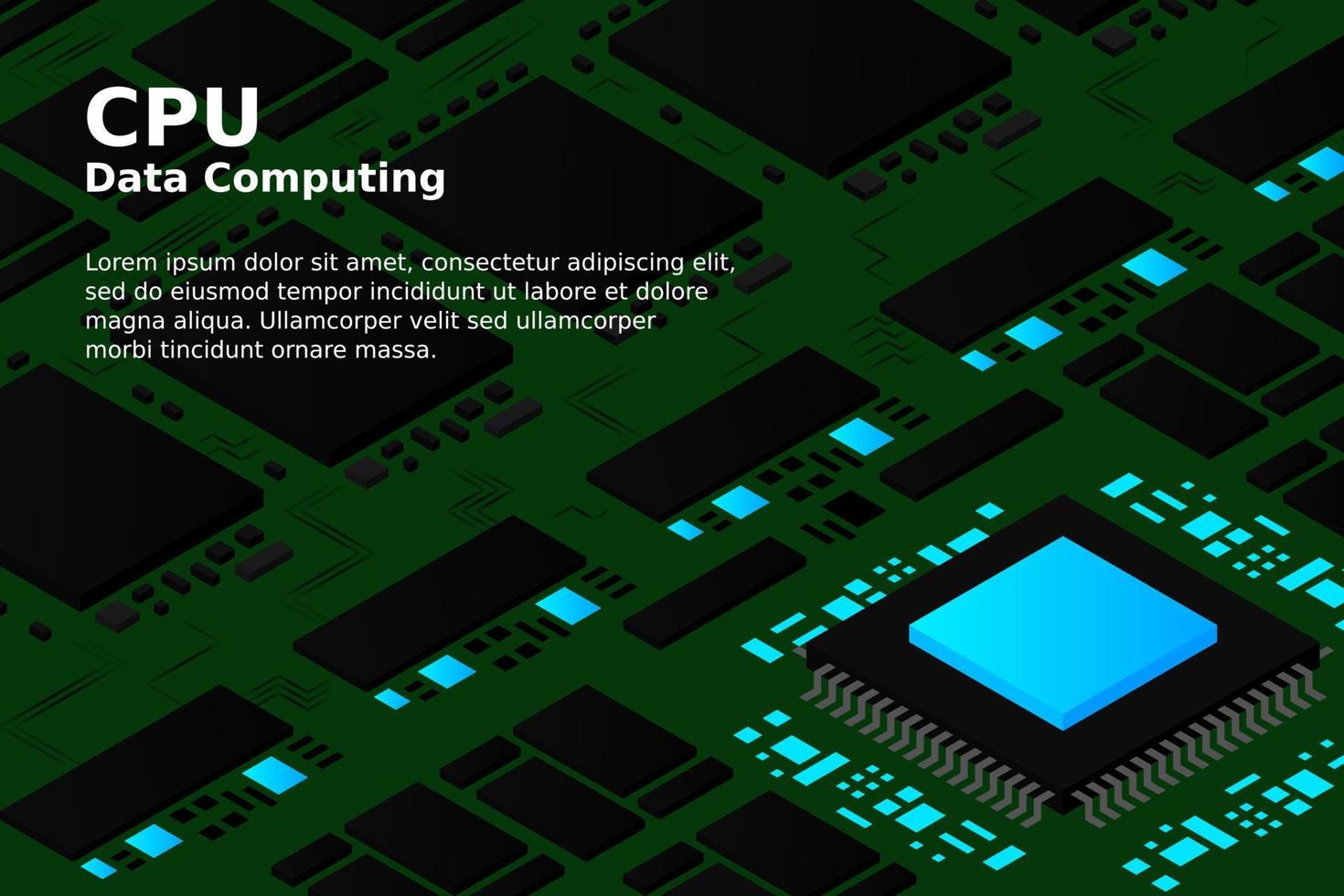 kunstmatige intelligentie micro-chip illustratie. kwantumcomputers. pc moederbord afbeelding achtergrond vector