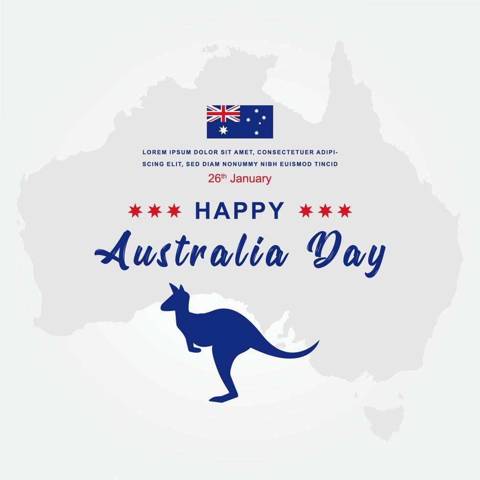 gelukkig Australië dag illustratie sjabloonontwerp vector