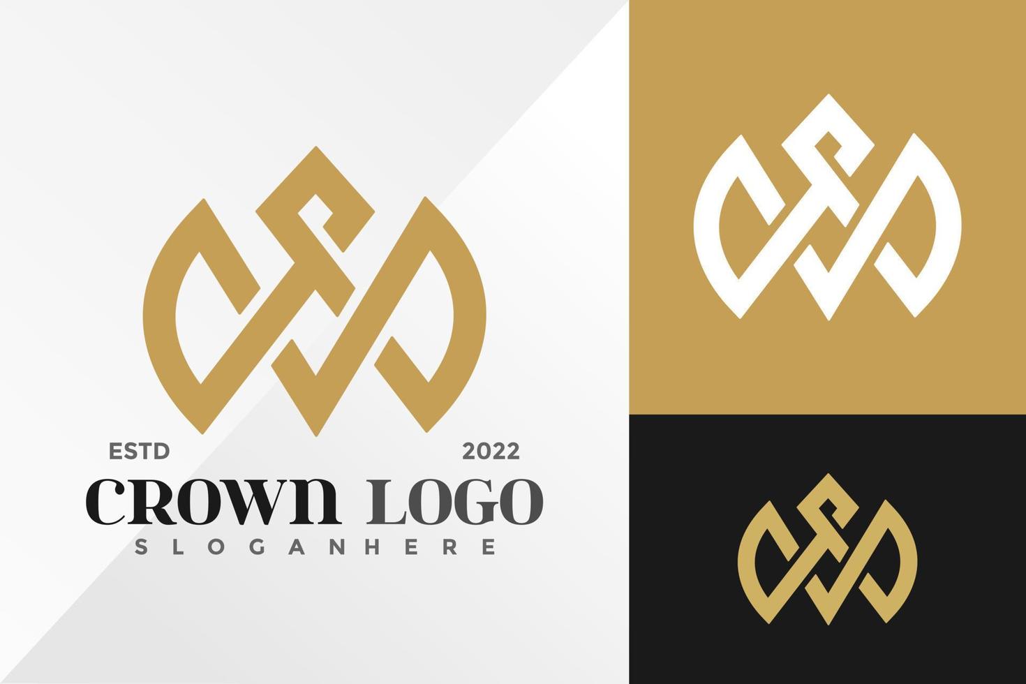 m kroon logo ontwerp vector illustratie sjabloon