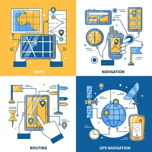 Navigatie 2x2 ontwerpconcept vector