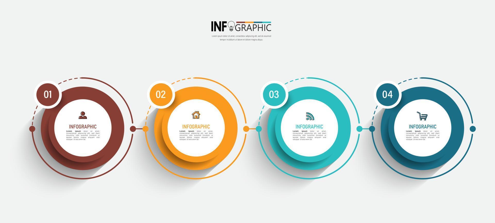 infographic elementen met 4 stappen. vector