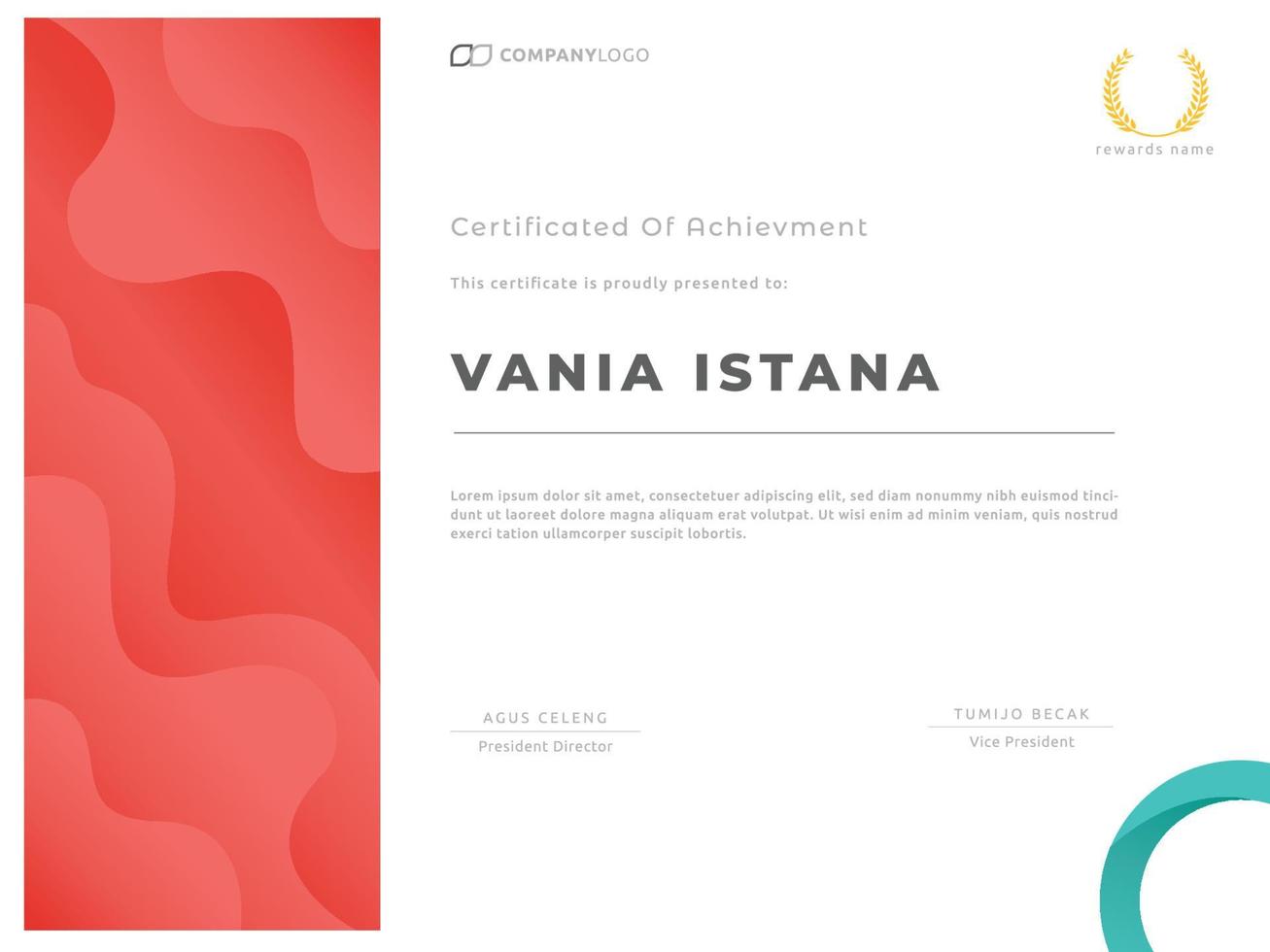 modern certificaat met trendy ontwerpsjabloon vector