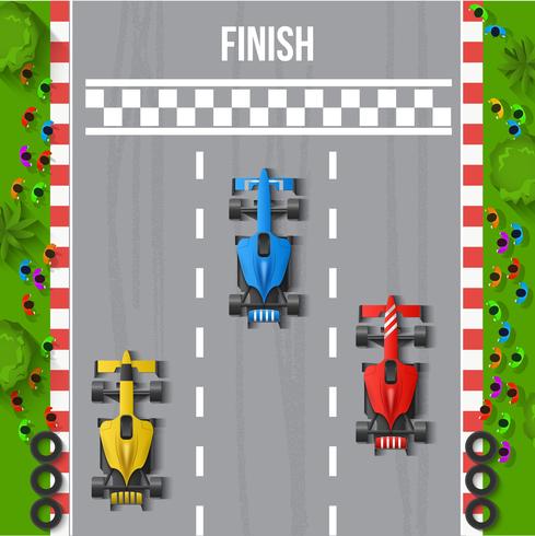 Race Finish Bovenaanzicht Illustratie vector