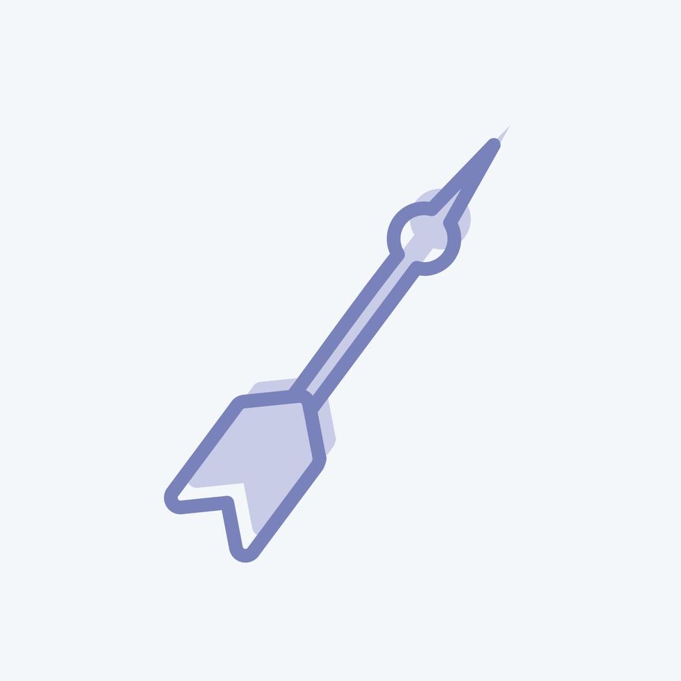 darts pictogram in trendy tweekleurige stijl geïsoleerd op zachte blauwe achtergrond vector