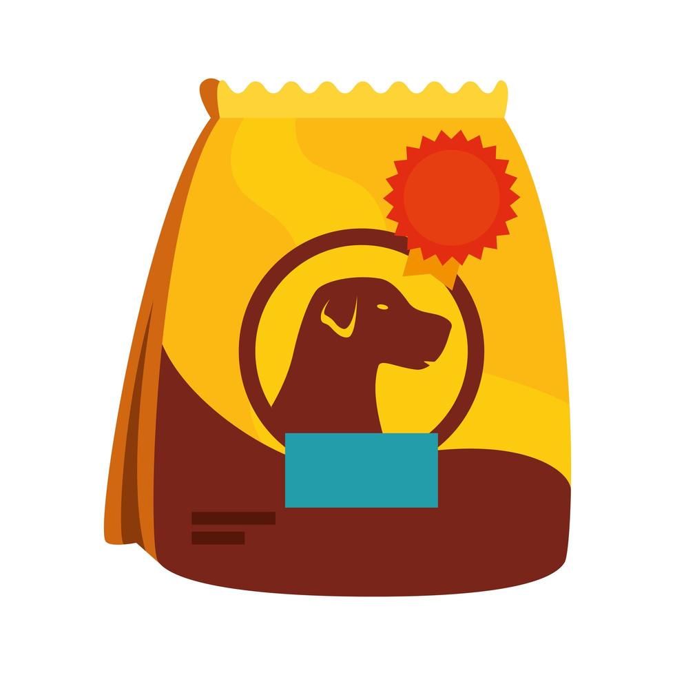 zak met voedsel voor hond geïsoleerd pictogram vector