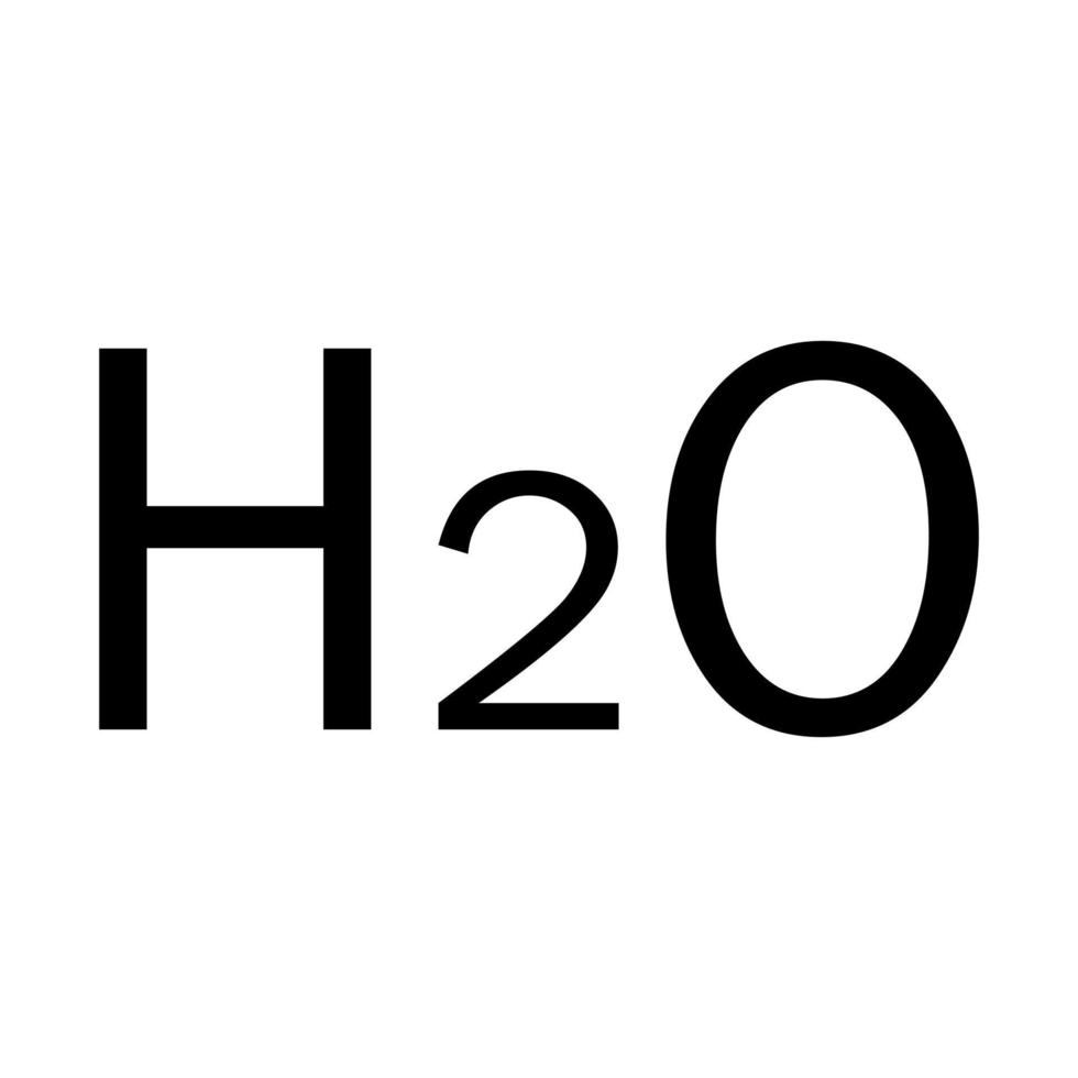 h2o op witte achtergrond vector