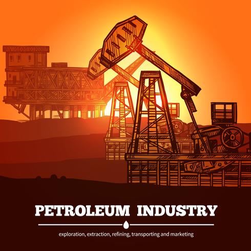 Petroleum Industrie Ontwerp Concept vector
