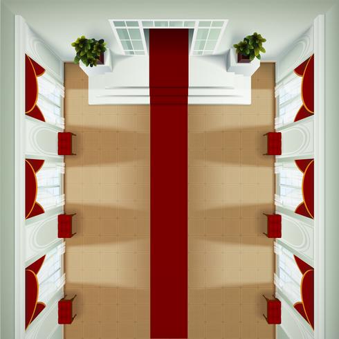 Bovenaanzicht Foyer-interieur vector