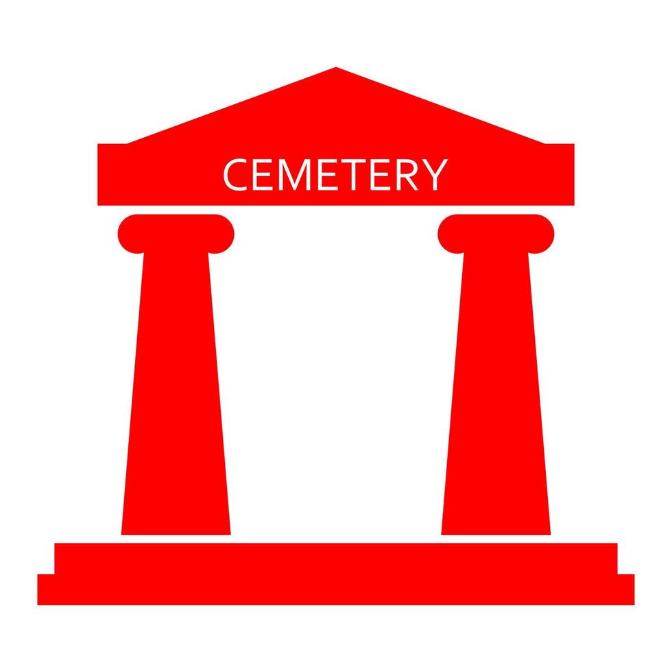 begraafplaats op witte achtergrond vector